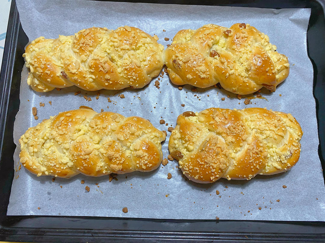 新手也能成功的瑞士辫子葡萄干面包