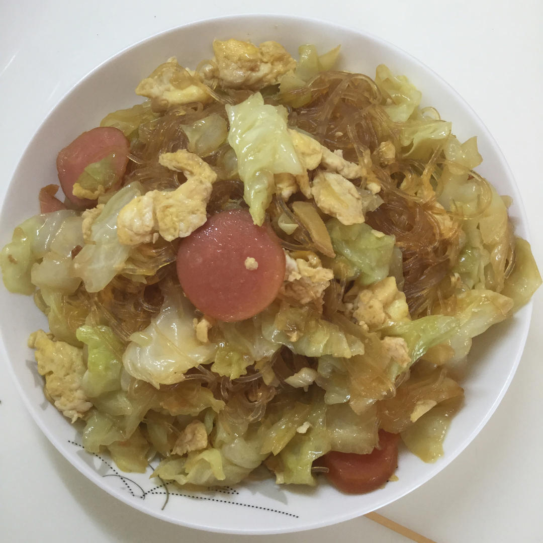 包菜粉丝炒鸡蛋