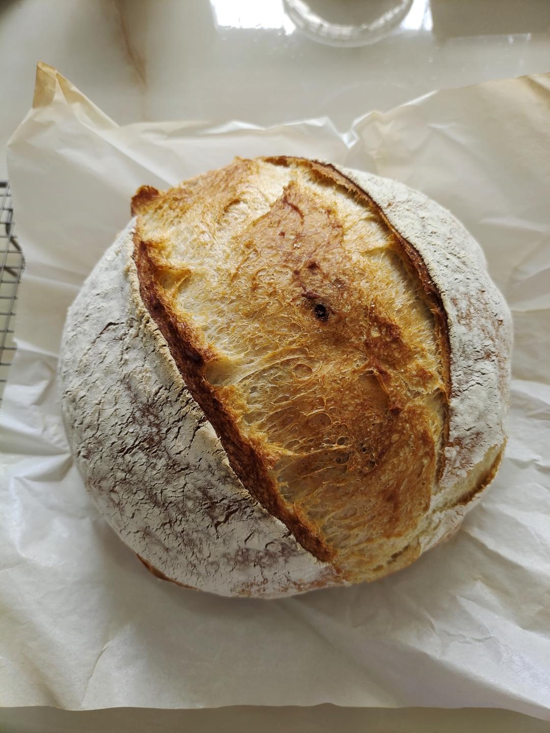 外脆内软不用揉面的乡村面包