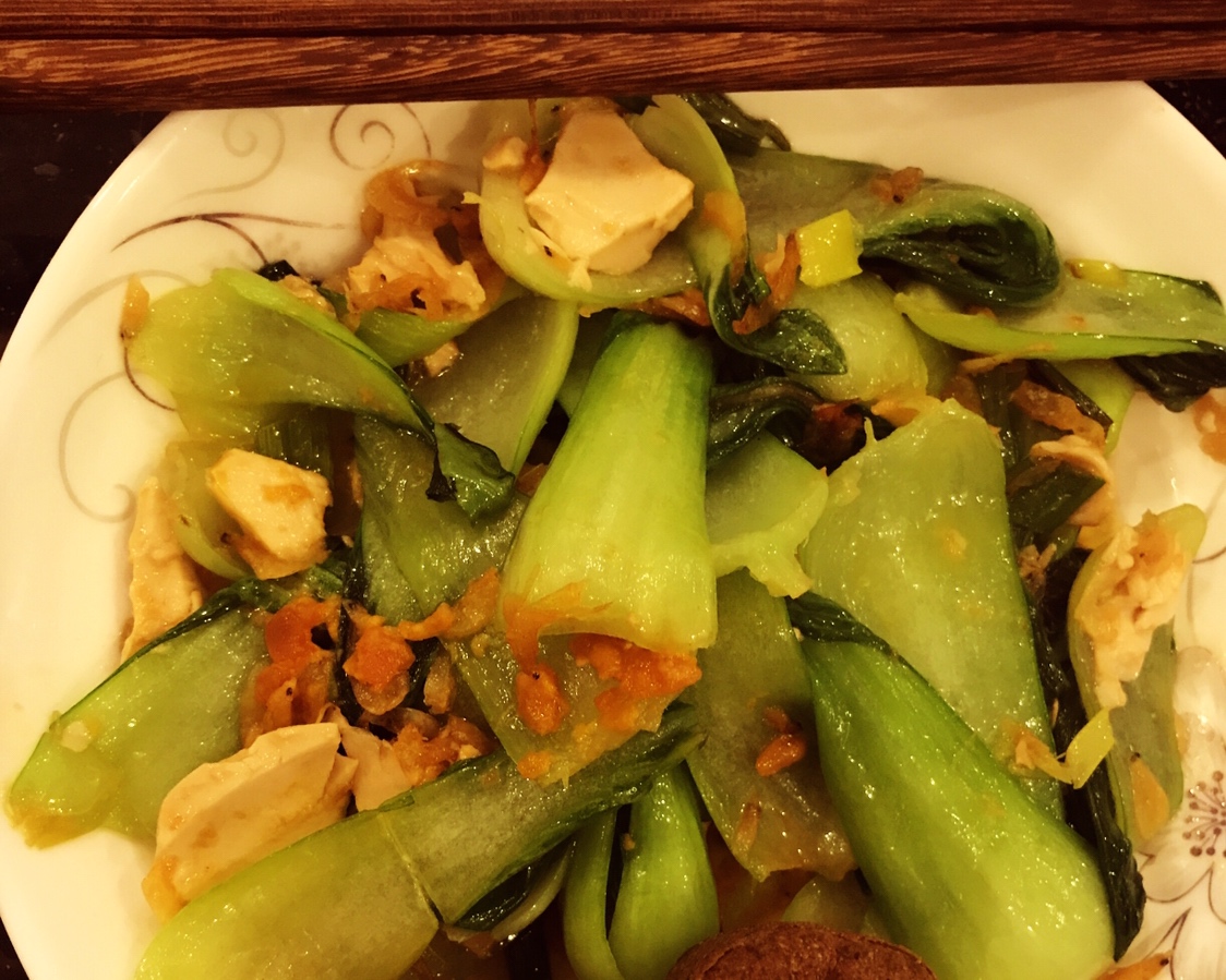 海鸭蛋炒油菜虾米