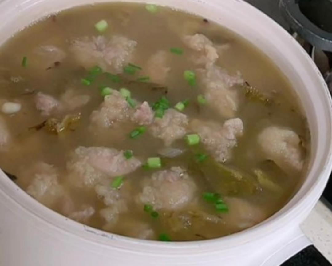 酸菜滑肉的做法