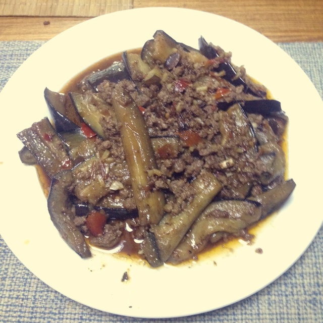 酱爆肉末茄子