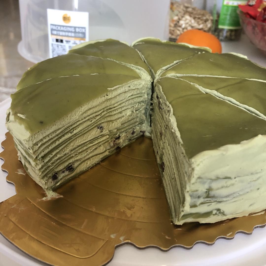沫沫的相思蛋糕（抹茶红豆千层蛋糕）