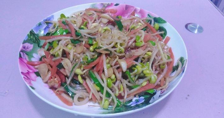 豆芽炒粉丝