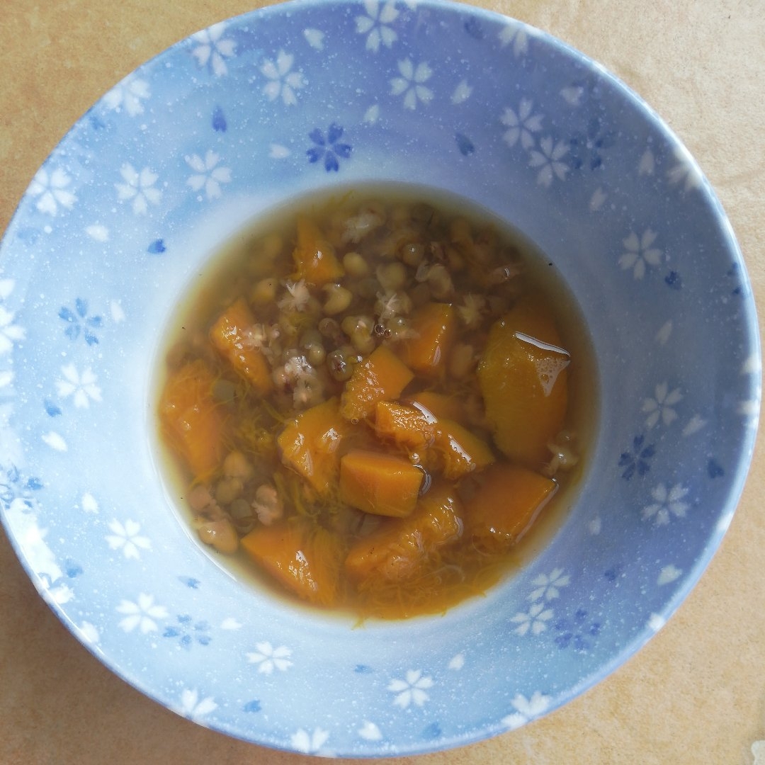 幸福的南瓜绿豆粥的做法
