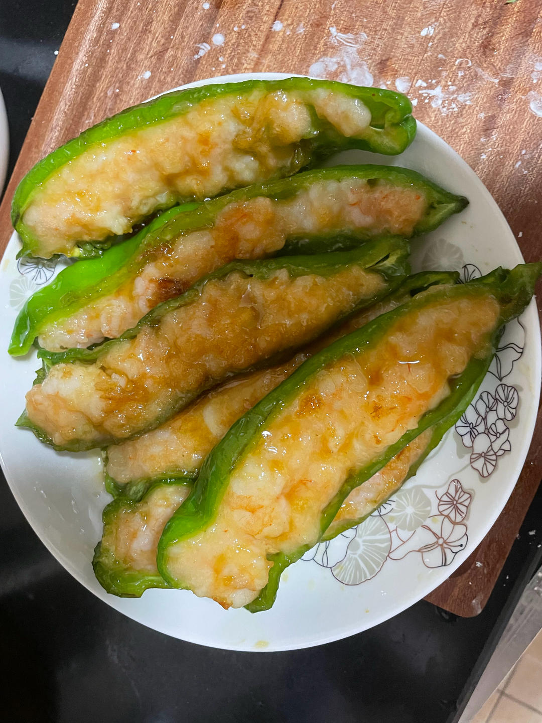 尖椒酿虾滑