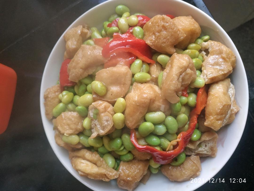 丝瓜毛豆烧油面筋