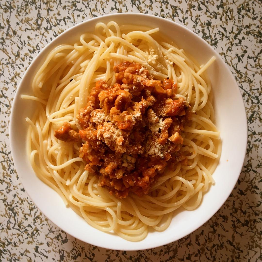 （完胜必胜客的）番茄肉酱意大利面～