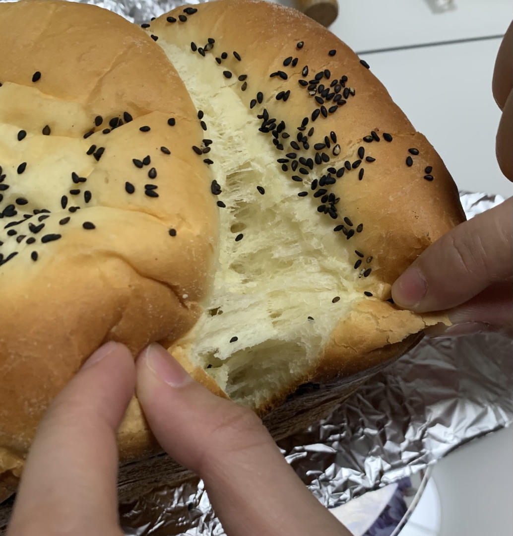 ACA面包机轻松做出松软拉丝的懒人面包