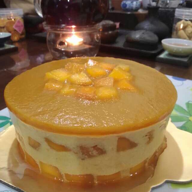 料超足的芒果慕斯蛋糕