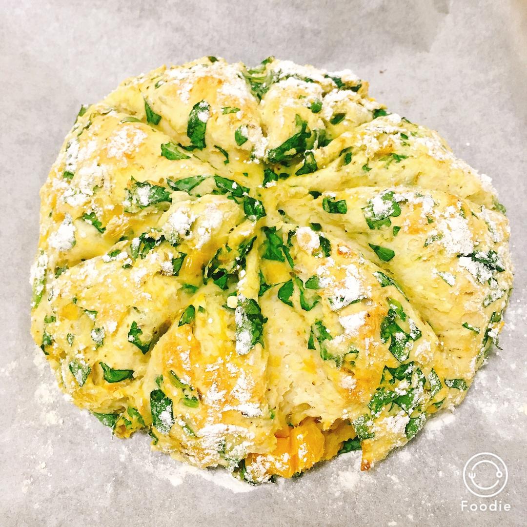 菠菜南瓜奶酪丹波面包丨健康·烘焙