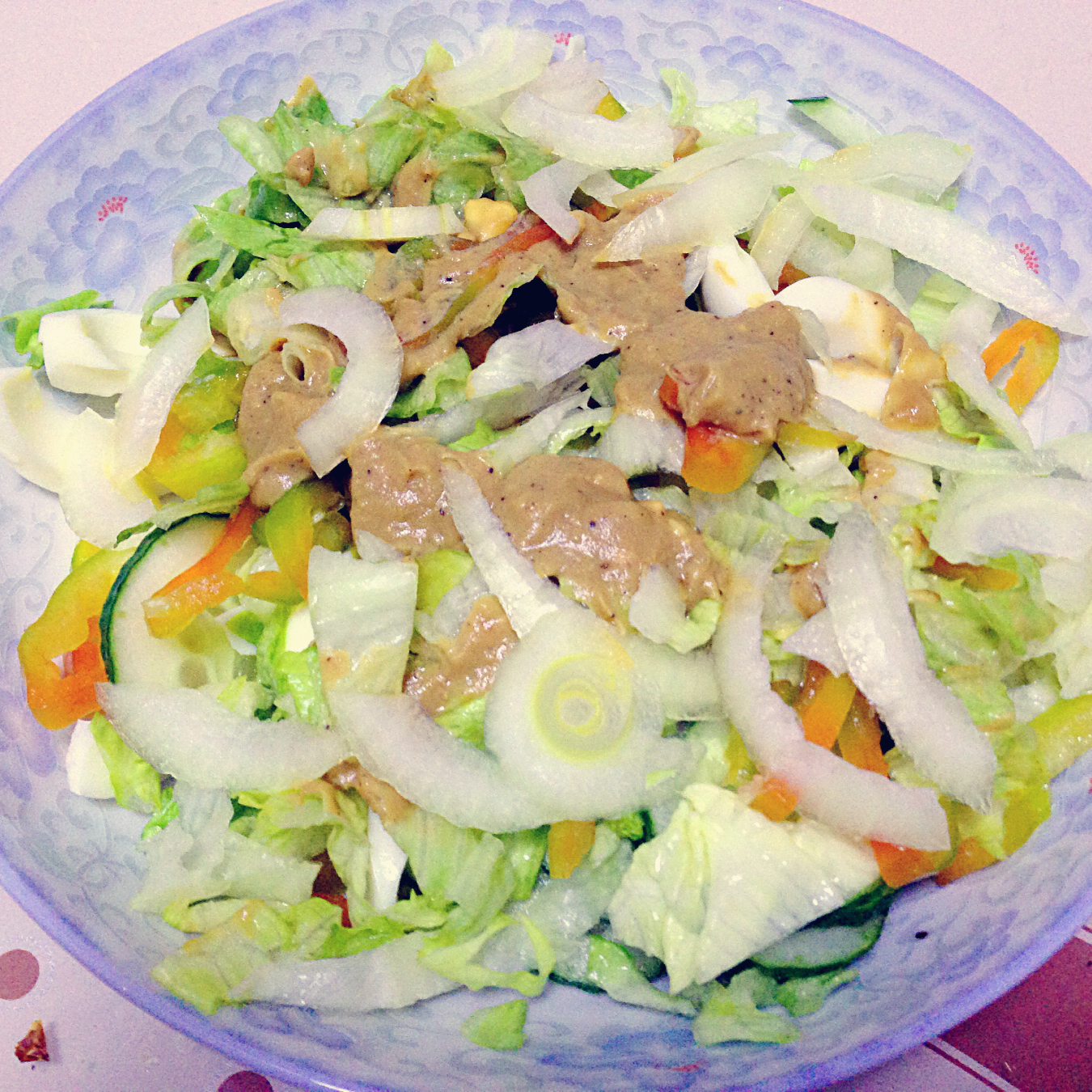 低脂无油的蛋黄酱蔬菜沙拉