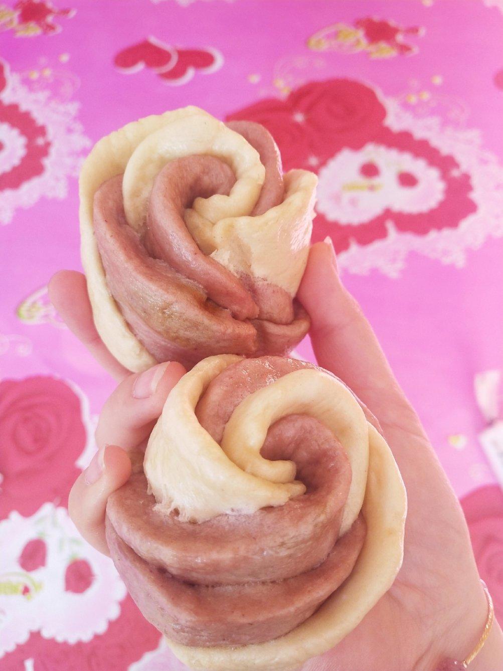 蓝色妖姬双色花卷