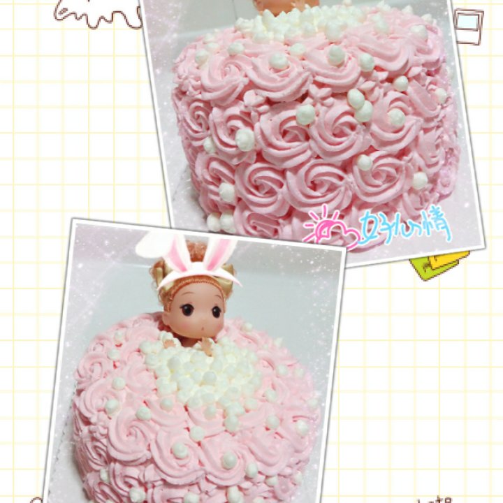 梦幻时尚的芭比蛋糕