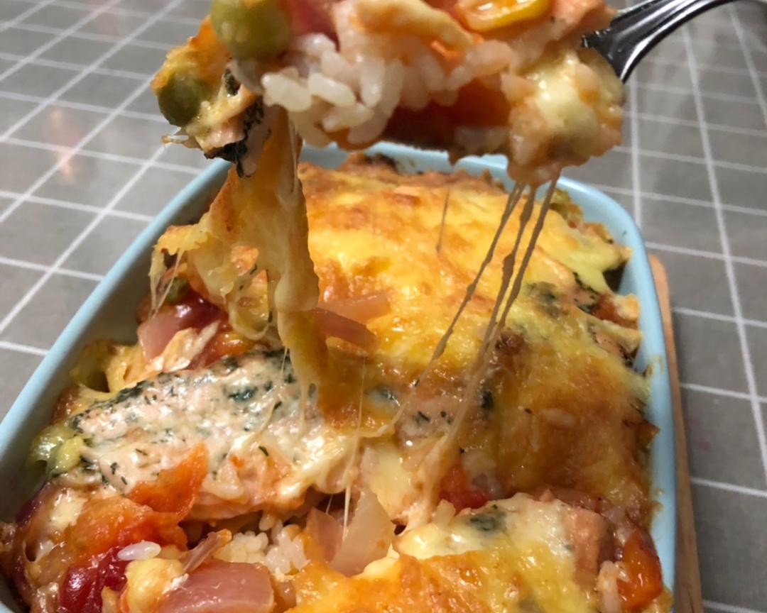 三文鱼芝士焗饭