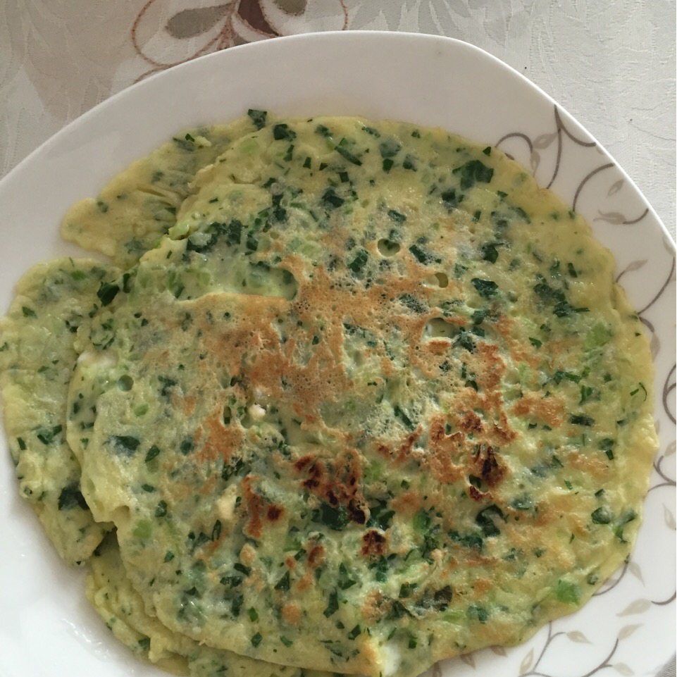菠菜鸡蛋饼