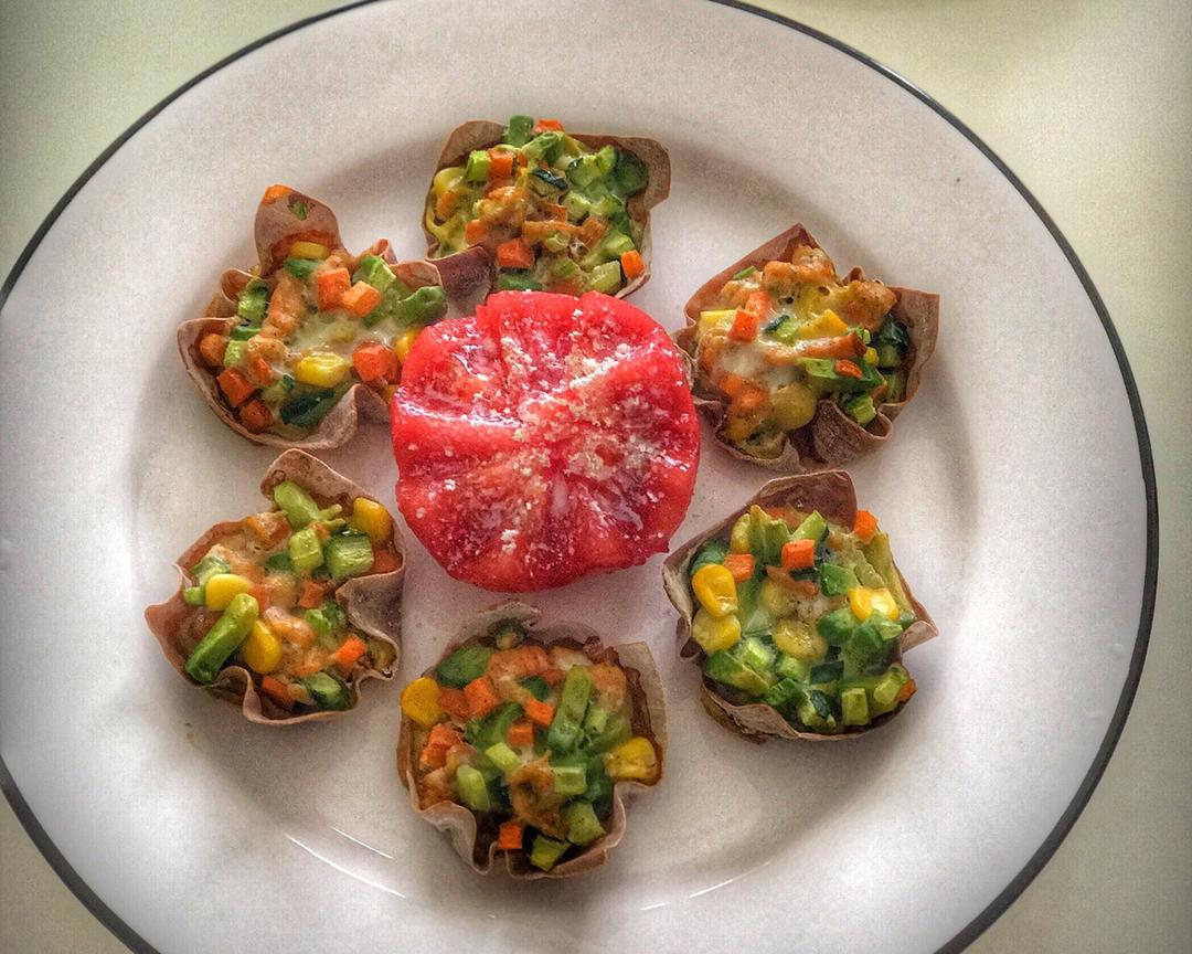 馄饨皮减脂早餐盏的做法