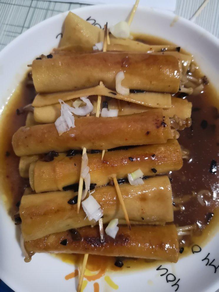 比肉还好吃的金针菇豆皮卷