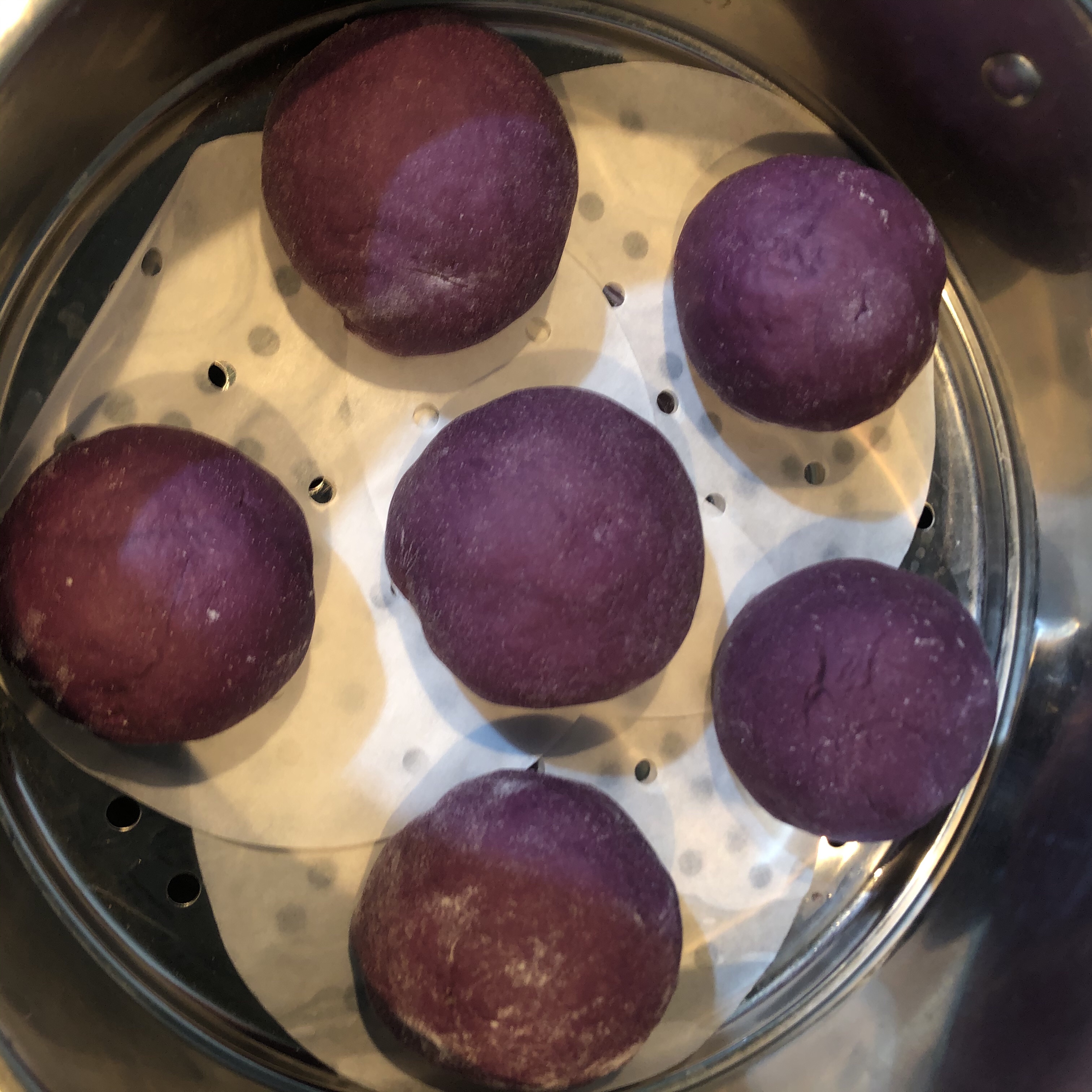 ✨奶香紫薯奶黄包🥯的做法 步骤7