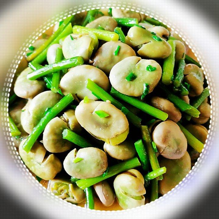 油焖蒜苔蚕豆