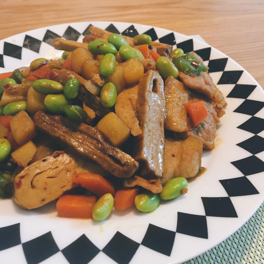 香干焖五花肉