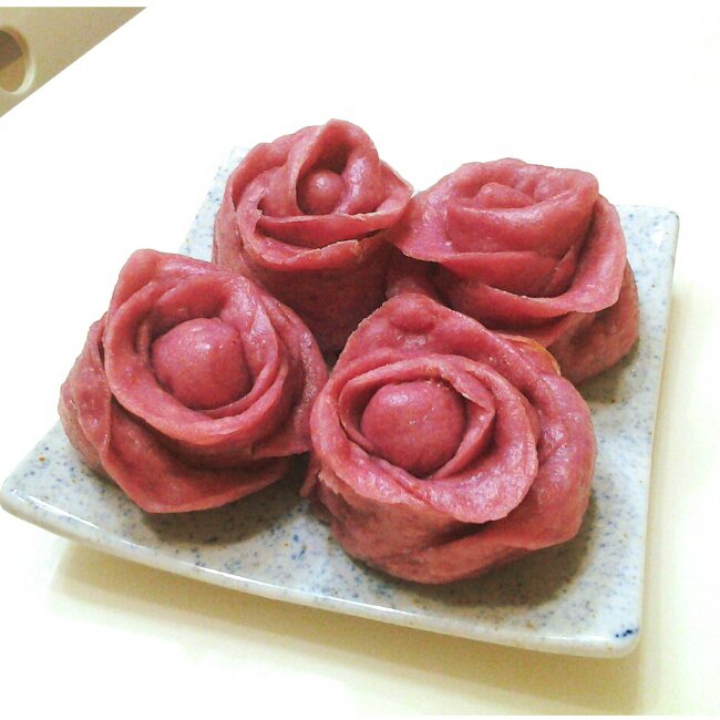 紫薯玫瑰花馒头
