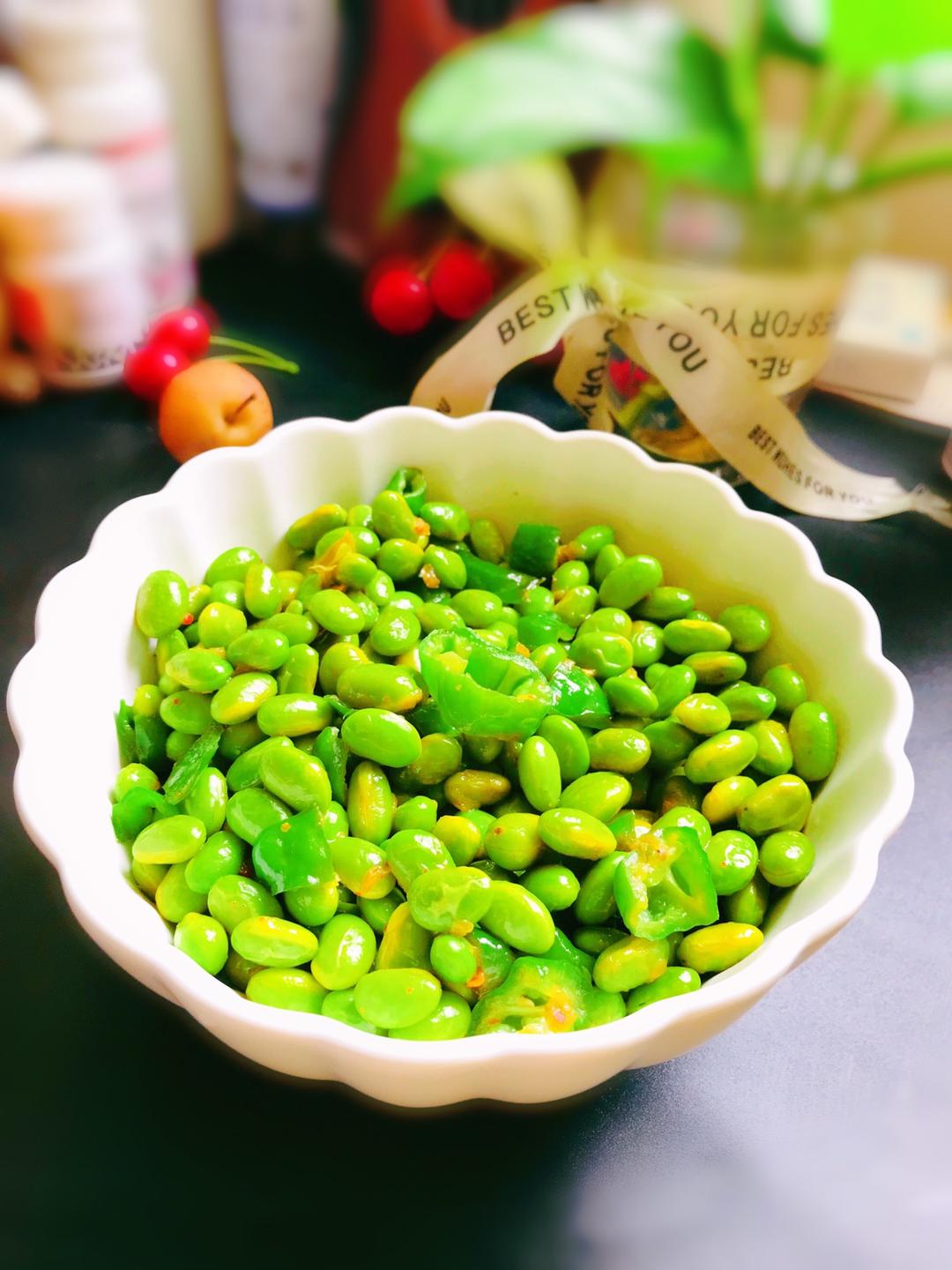 家常小炒—清炒毛豆米的做法