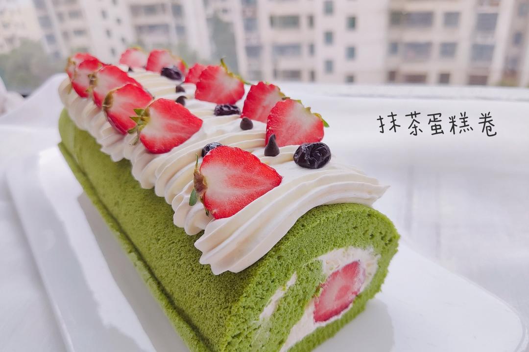 抹茶红豆蛋糕卷