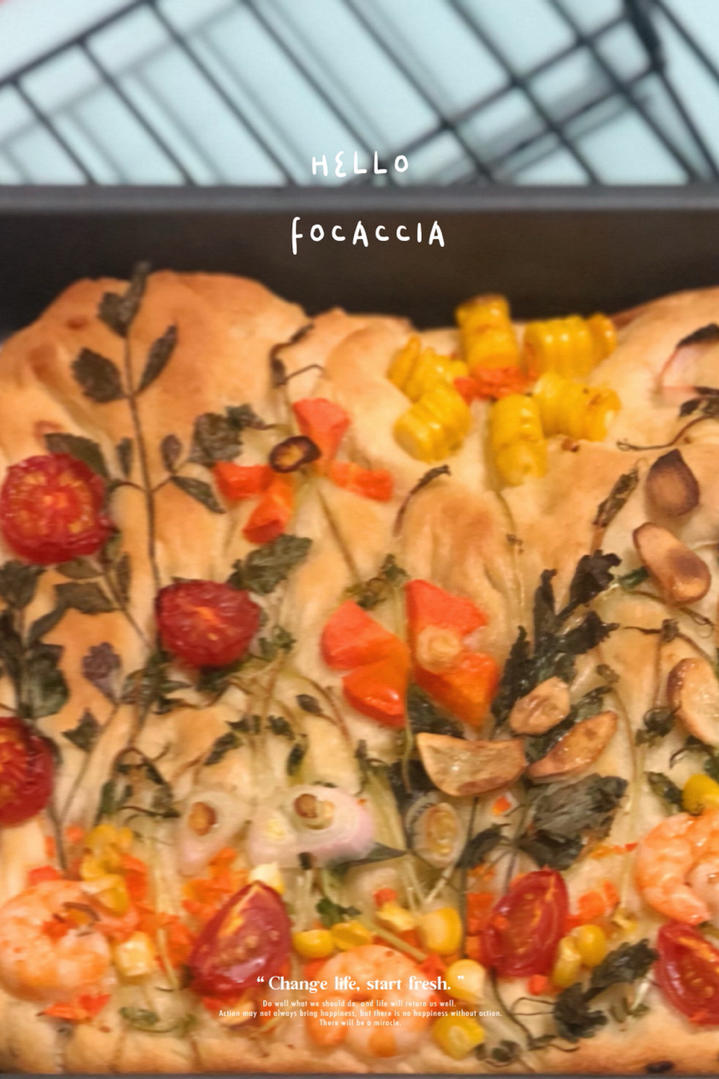油画一般的意大利Focaccia佛卡夏面包