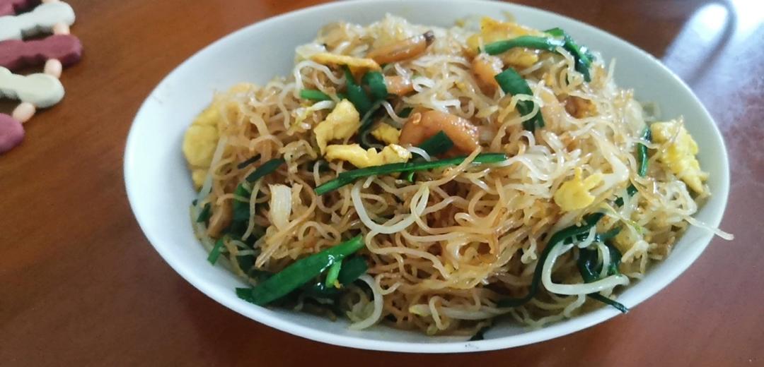鸡蛋炒米粉，正确泡发干米粉，不碎、不坨、不粘锅、口感Q弹