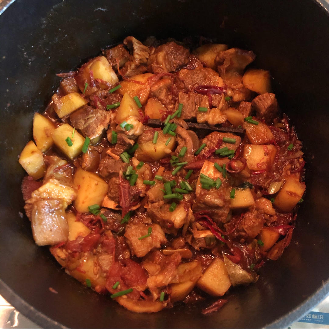 家常小菜 番茄牛腩煲 珐琅锅