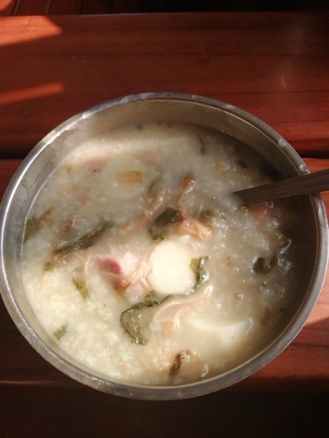 咸骨菜干粥
