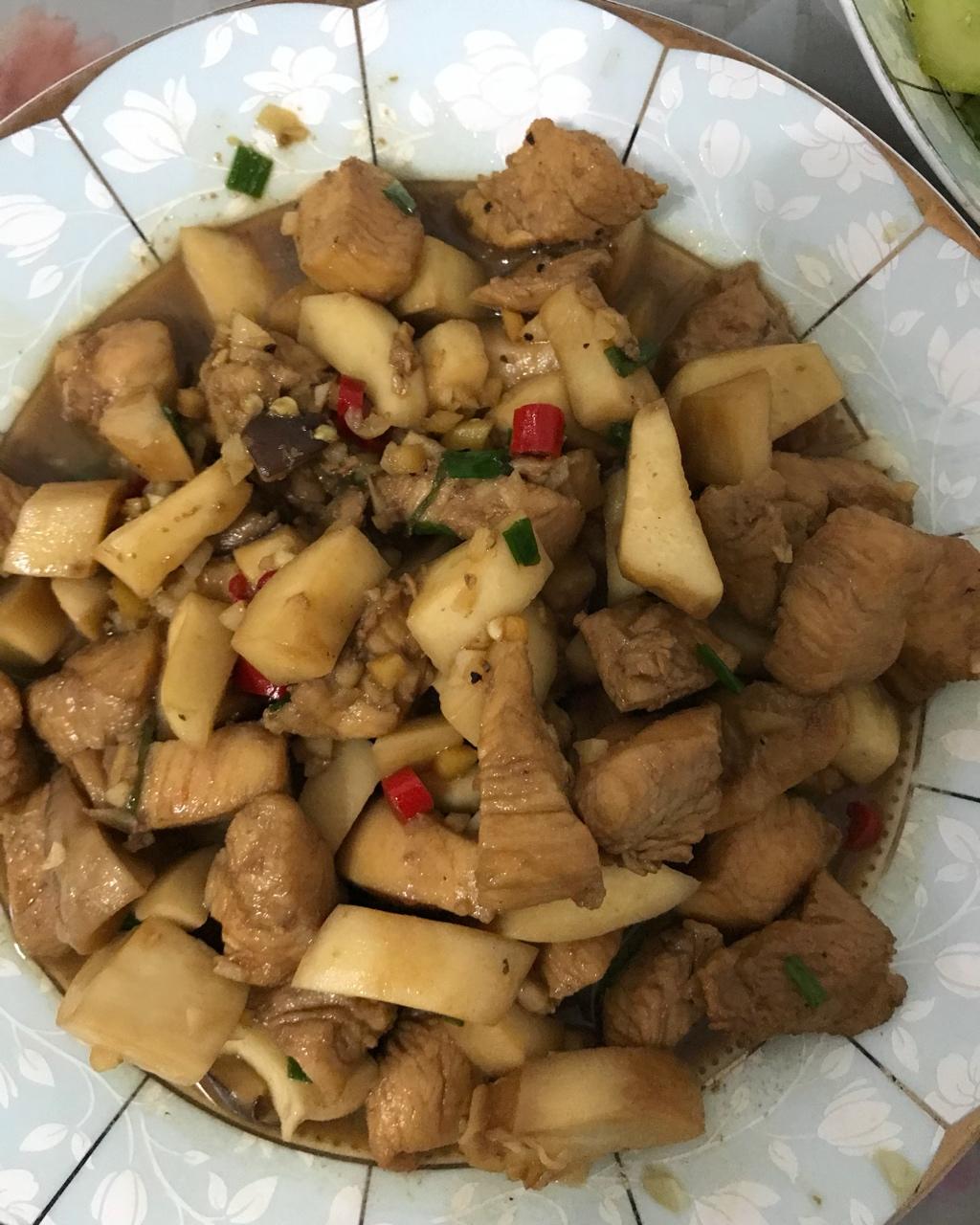 家常菜~杏鲍菇烧牛肉粒