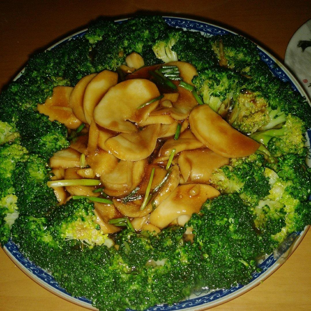 杏鲍菇扣西兰花