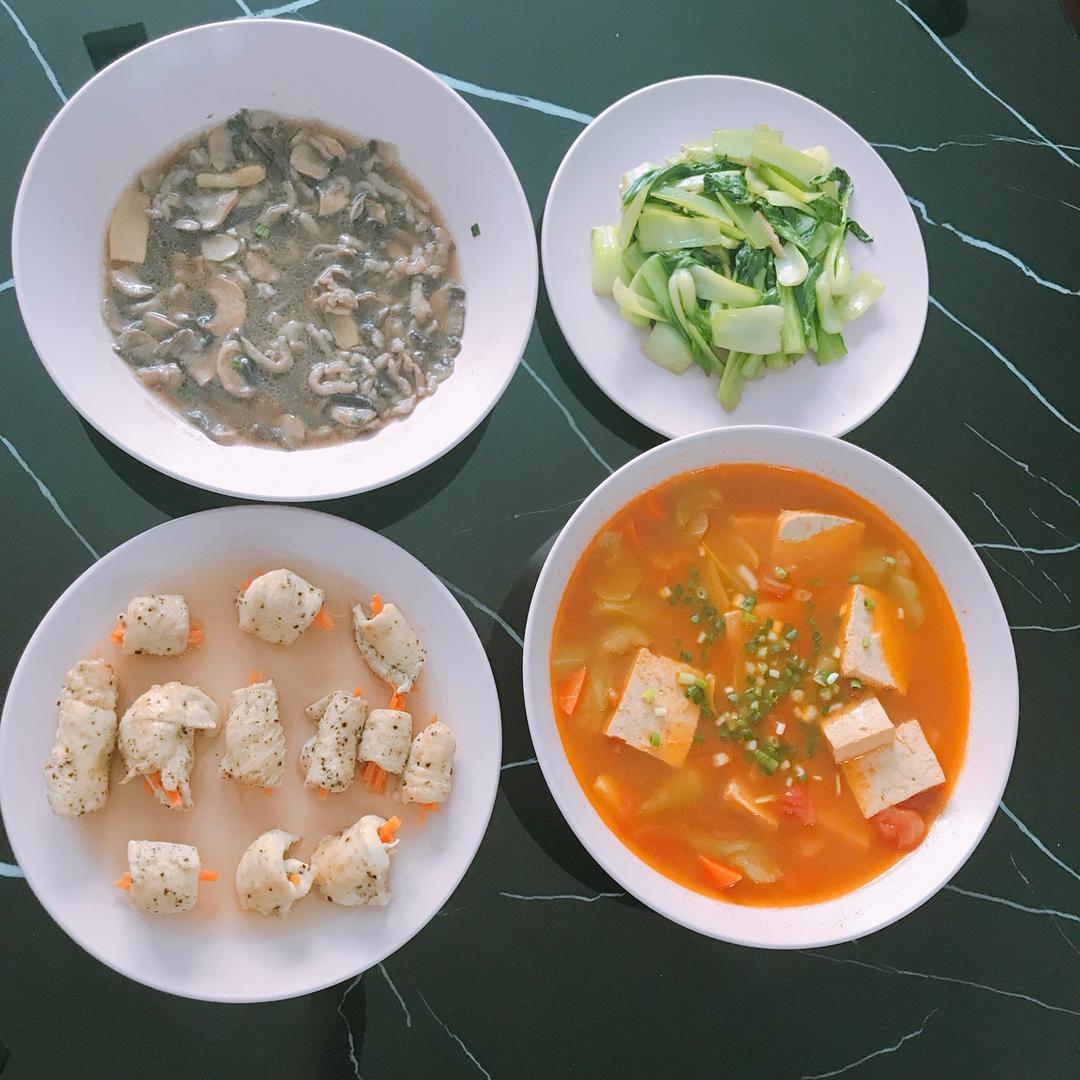 番茄冻豆腐烧丝瓜