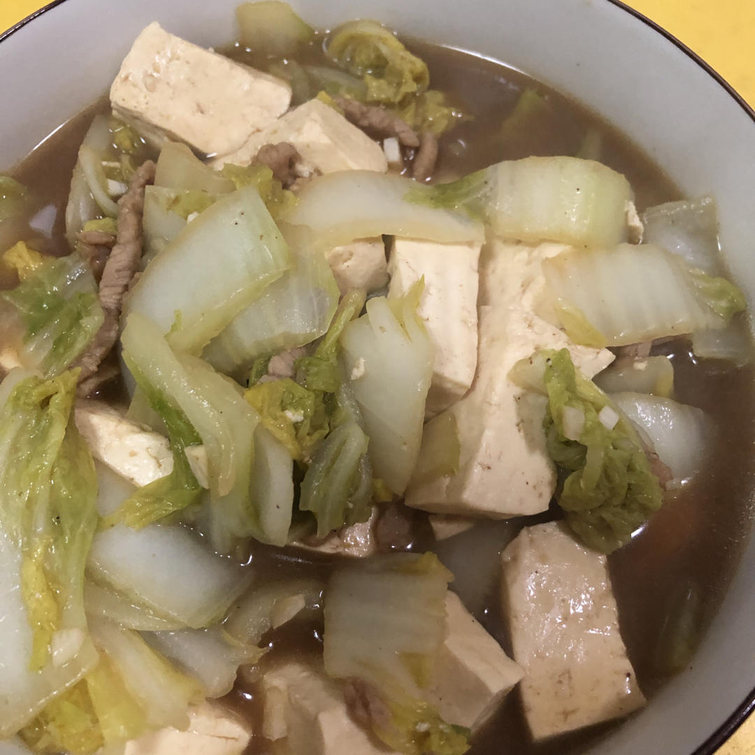 冬季最爱的家常菜！大白菜炖大豆腐或干豆腐