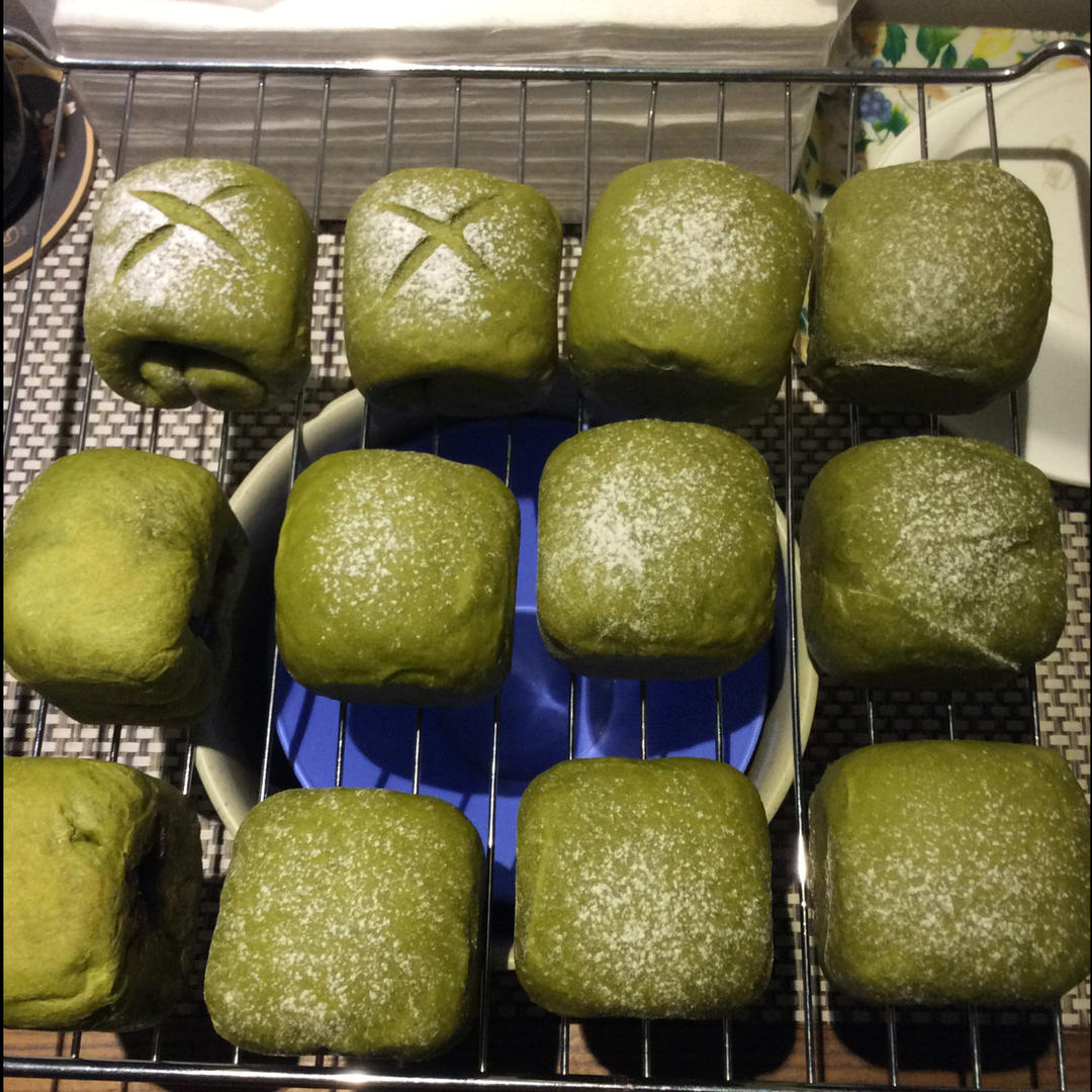 抹茶红豆软面包