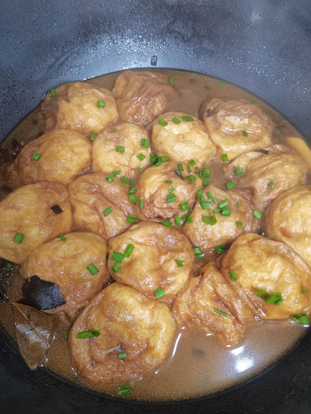 红烧油面筋塞肉