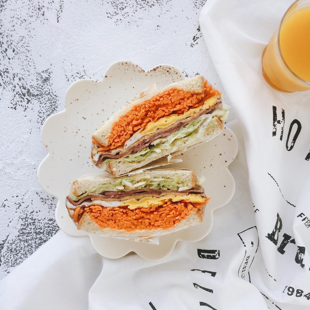 如何做超厚的沼三明治~详细tip！牛油果鸡蛋午餐肉三明治~