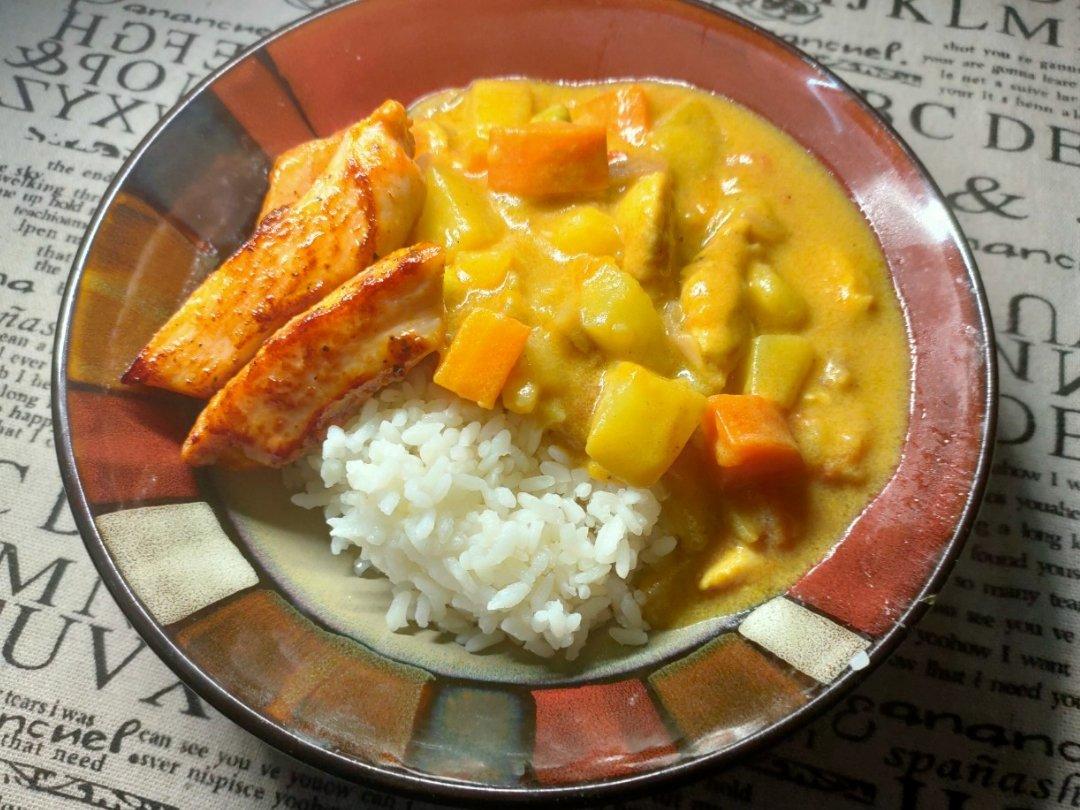 宿舍版咖喱虾滑饭