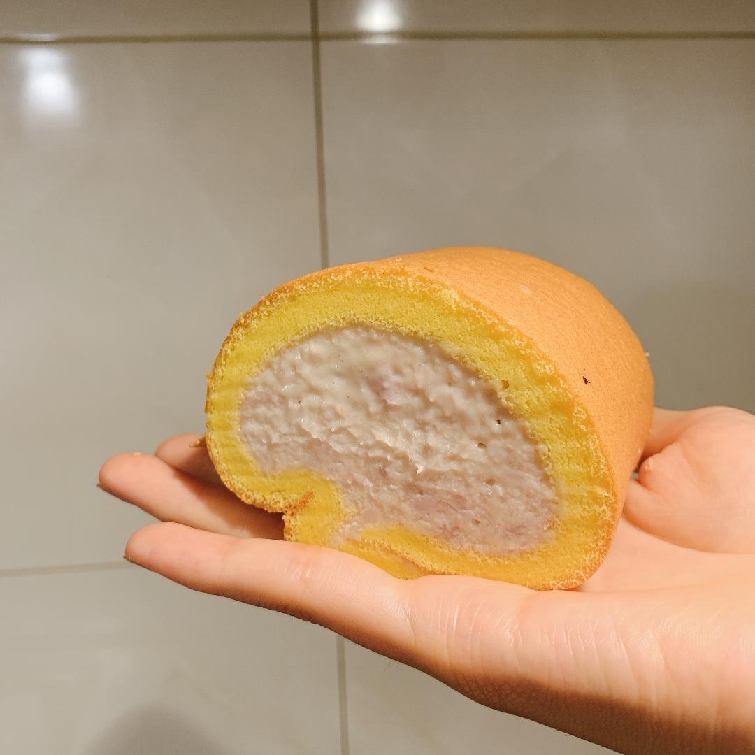 几分甜香芋奶冻卷/卷不裂配方+新鲜香芋奶油+入口即化奶冻/烘焙视频蛋糕篇7「薄卷」