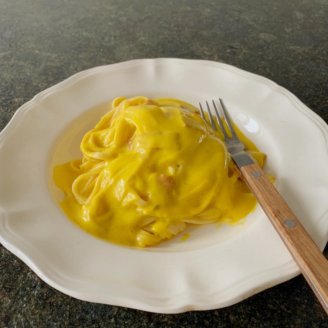 奶香南瓜火腿意面