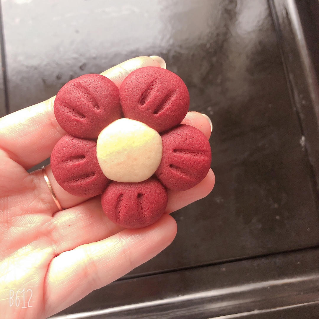 送你一朵小红花 🌺免模具｜零难度花朵饼干