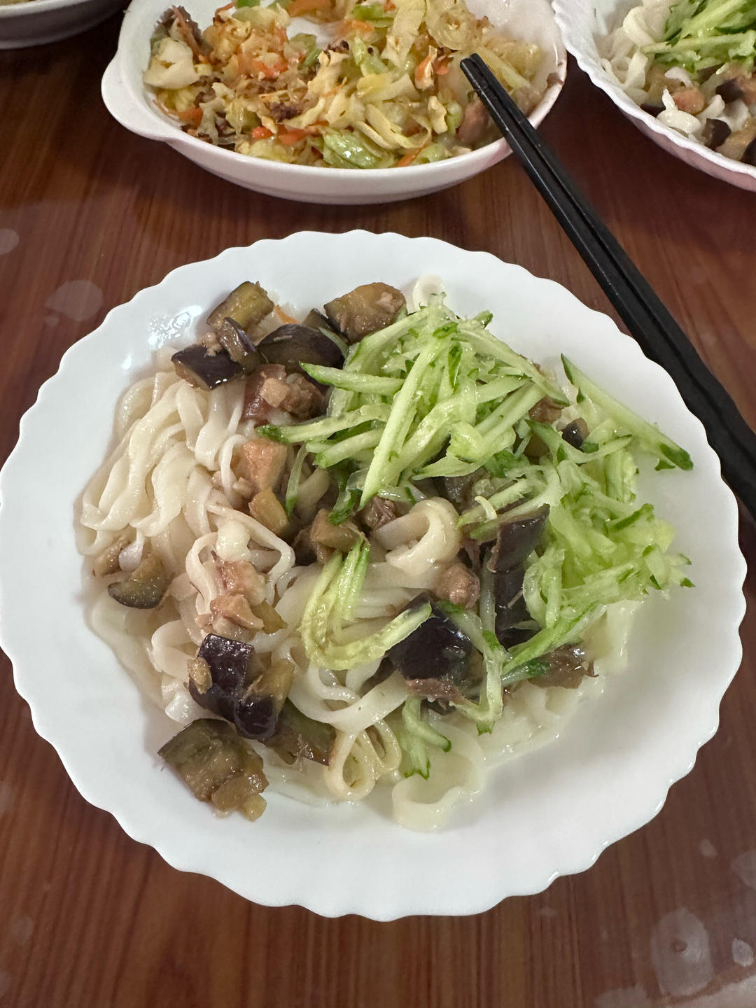 茄子肉丁打卤面