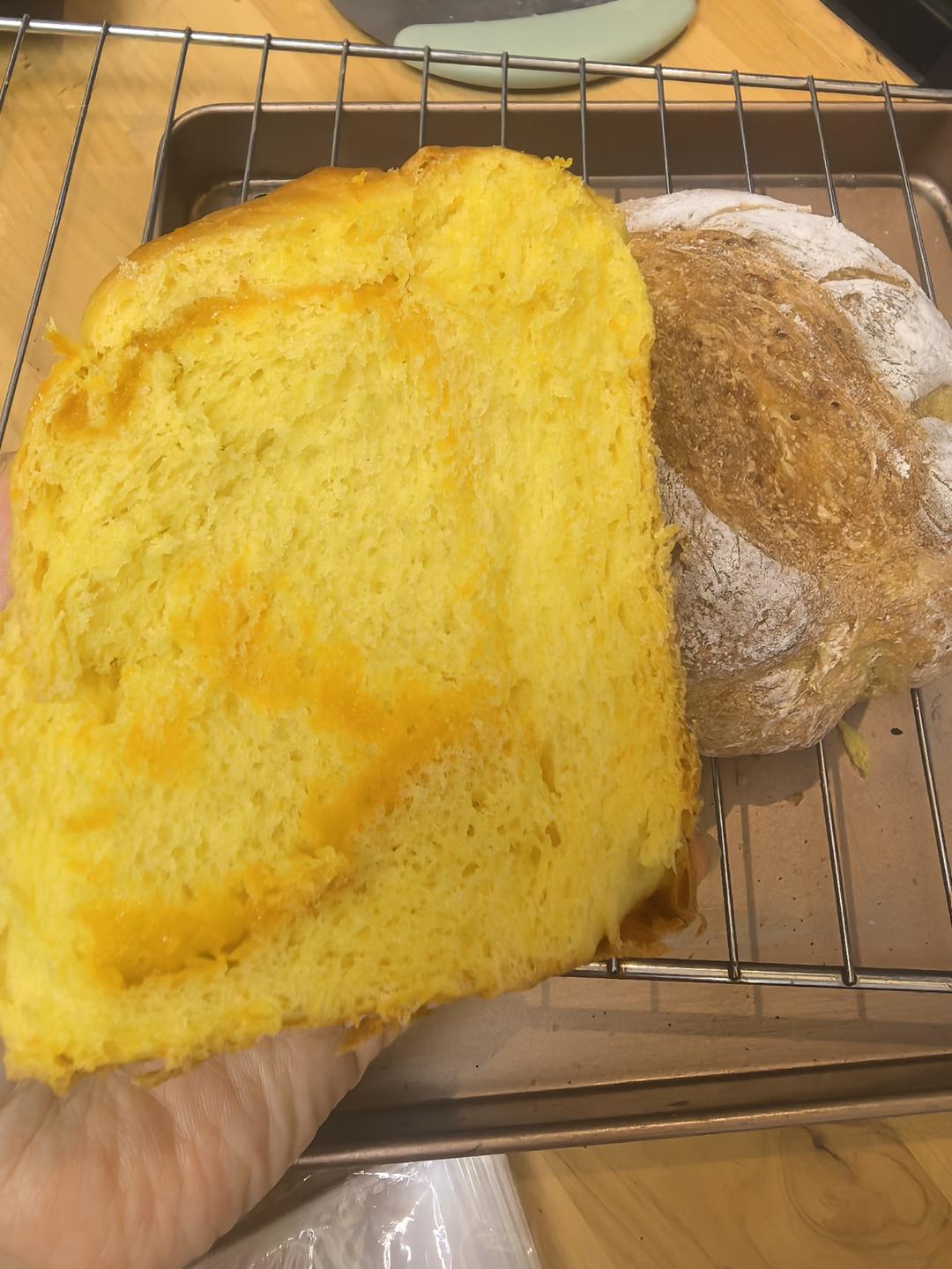 双倍南瓜🎃夹馅吐司，超软超浓郁！（波兰种）