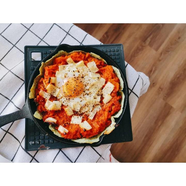辣白菜南瓜火腿深盘卷饼pizza【健康一锅端】