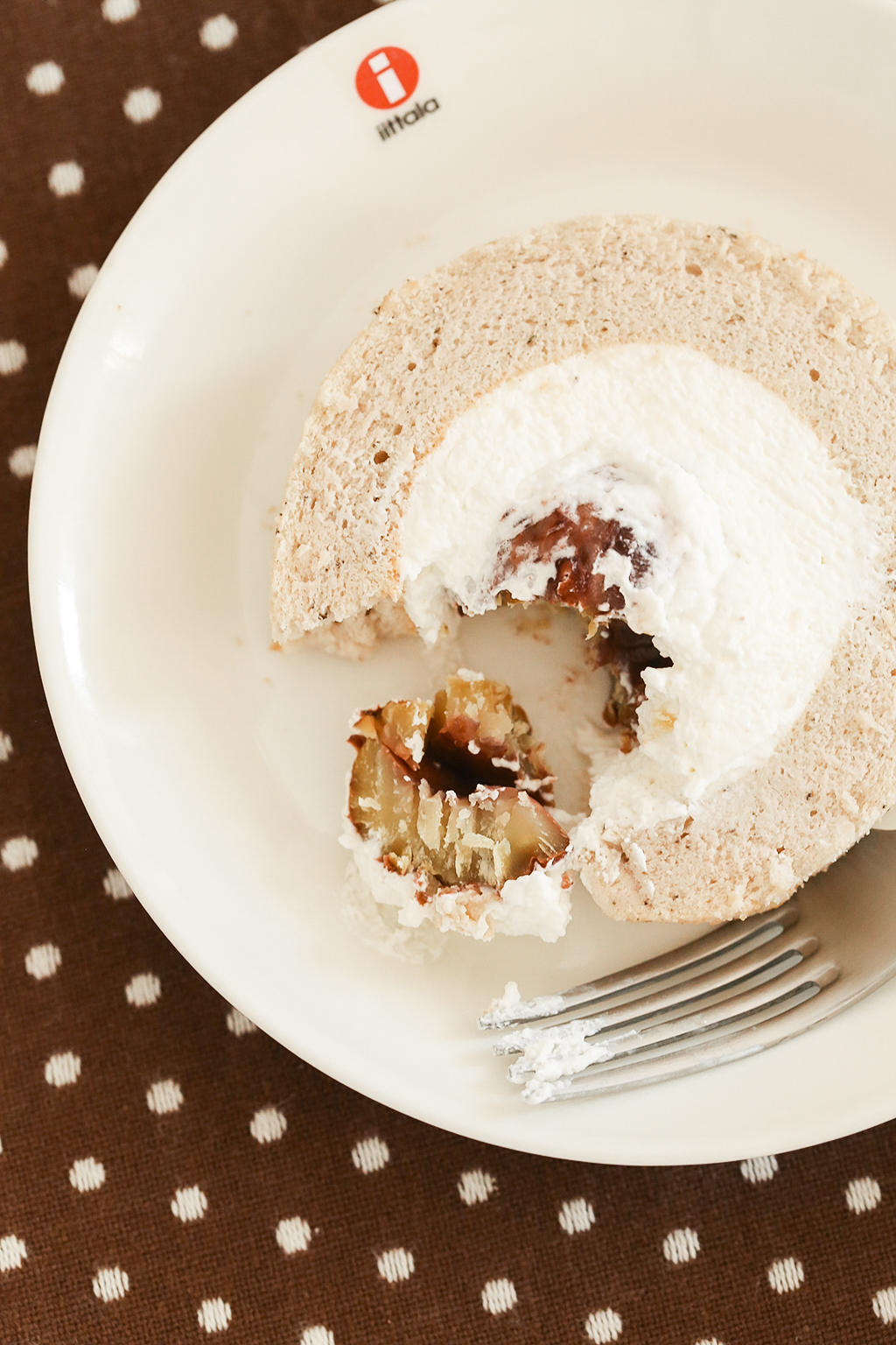 一个栗子卷（红茶蛋糕体）