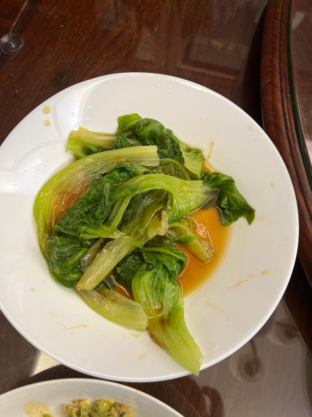 番茄豆腐汤+蚝油生菜