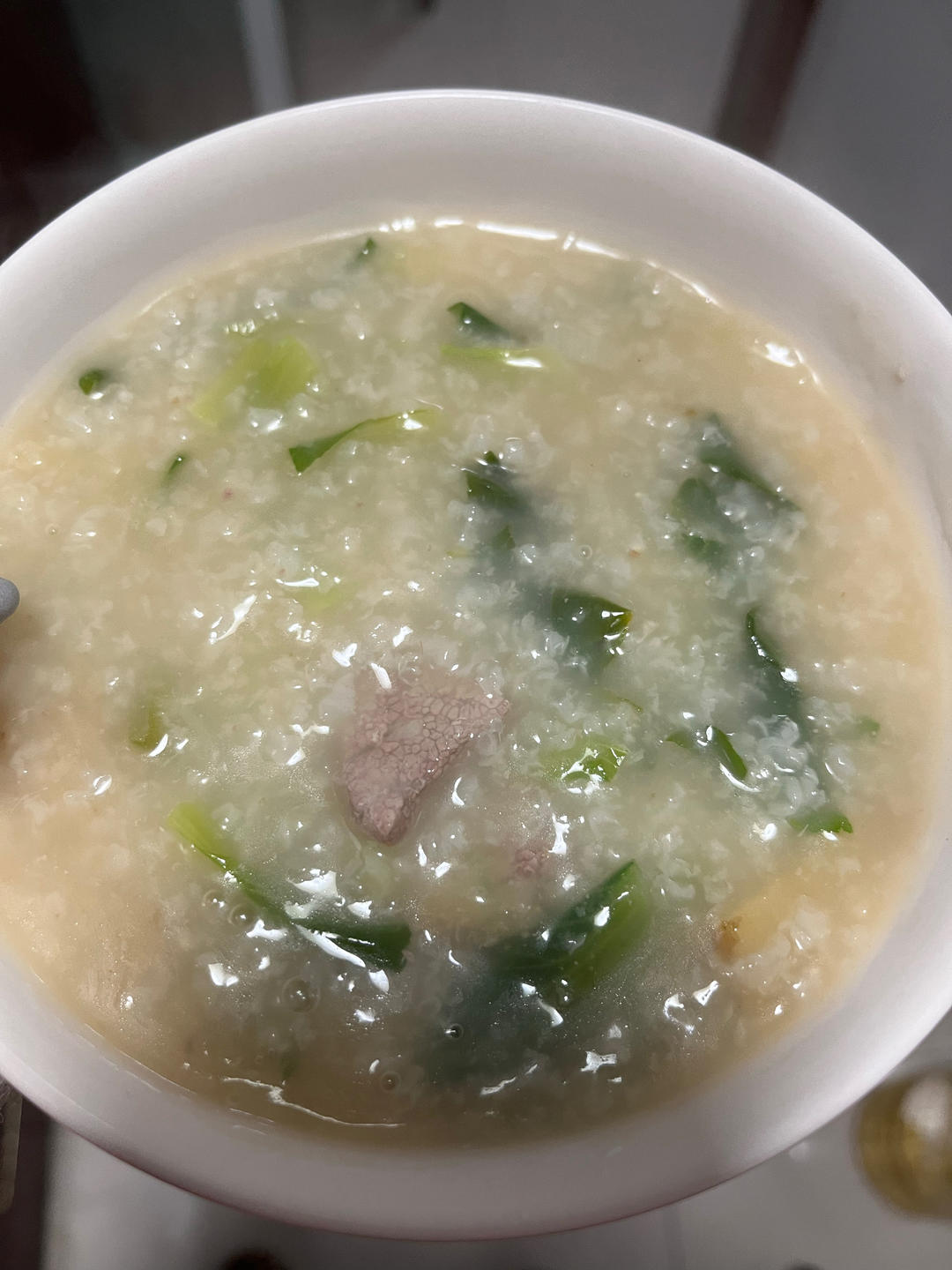 生滚青菜猪肝粥