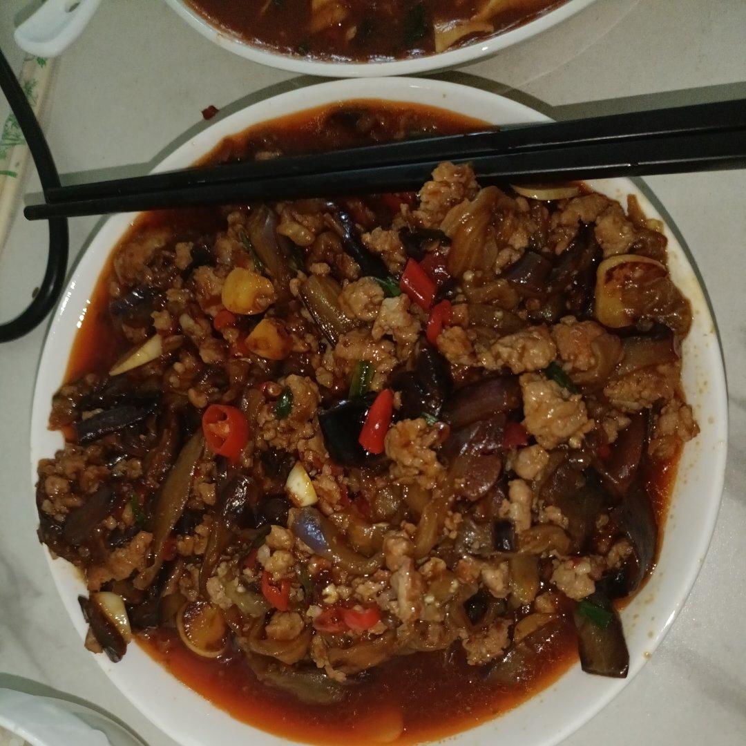 红烧肉沫茄子